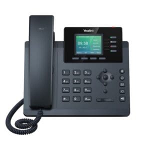 Yealink SIP-T34W VoIP desk phone with 2.4-inch color LCD screen and corded handset