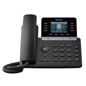 Yealink SIP-T73U VoIP desk phone with 2.8-inch color LCD screen and corded handset