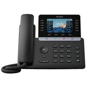 Yealink SIP-T74W VoIP desk phone with 4.3-inch color LCD screen and corded handset