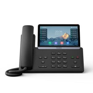 Yealink SIP-T77U VoIP desk phone with 7-inch touch screen and corded handset