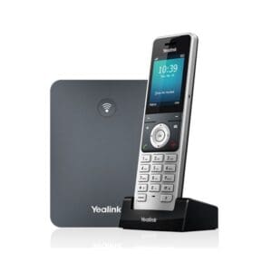 Yealink W76P DECT cordless phone system with handset and charging base